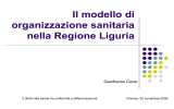 Il modello di organizzazione sanitaria nella Regione Liguria