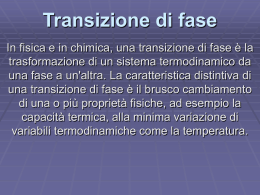 Transizioni di fase - Polymer Technology Group
