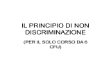 IL PRINCIPIO DI NON DISCRIMINAZIONE