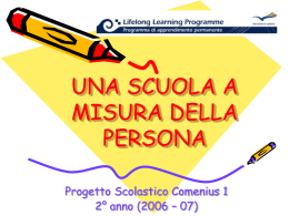 UNA SCUOLA A MISURA DELLA PERSONA