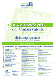 diciassette incontri - Conservatorio A. Vivaldi Alessandria