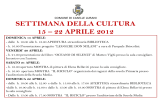 SETTIMANA DELLA CULTURA 15 – 22 APRILE 2012