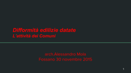 Difformità edilizie datate. L`attività dei comuni