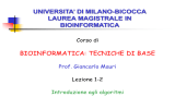 Lezione 1-2 - Bioinformatics and Natural Computing Group