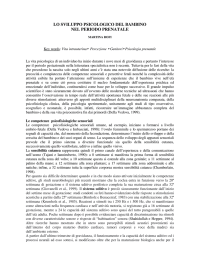 lo sviluppo psicologico del bambino nel periodo prenatale