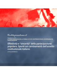 Effettività e "sincerità" della partecipazione popolare