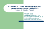 CONTROLLO DI PRIMO LIVELLO programmazione 2007