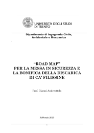 “road map” per la messa in sicurezza e la bonifica della discarica di