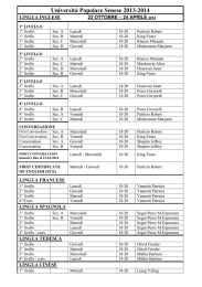 Orari internet 2013-2014 - Università Popolare Senese