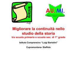 Progetto Storia - Istituto Comprensivo "Bartolini" Cupramontana