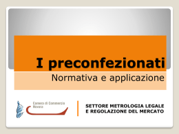 I preconfezionati - Camere di Commercio