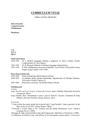 curriculum vitae - Dipartimento di Scienze dell`Antichit&agrave;