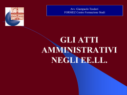 gli atti amministrativi negli ee.ll.