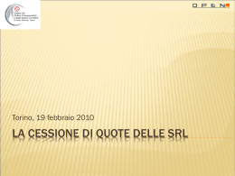 La cessione di quote delle srl - Ordine dei Dottori Commercialisti e