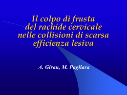 “Il colpo di frusta del rachide cervicale nelle collisioni di scarsa