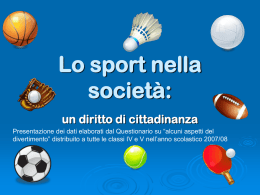 Lo sport nella società: