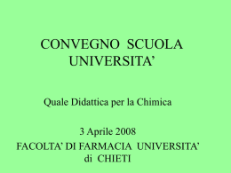 QUALE DIDATTICA PER LA CHIMICA