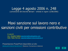 Maxi sanzione sul lavoro nero e sanzioni civili per omissioni