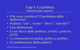 La politica - Dipartimento di Scienze sociali e politiche