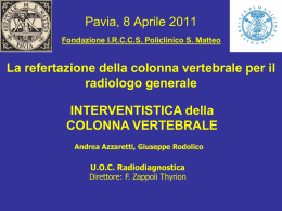 Azzaretti - La refertazione della colonna vertebrale per il radiologo