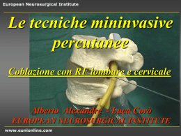 Esperienze e casistica personale del trattamento di ernie lombari e