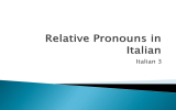 Relative Pronouns in Italian - Elmwood Park Memorial High School