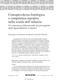 Consapevolezza fonologica e competenza narrativa nella scuola