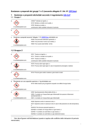 Sostanze e preparati dei gruppi 1 e 2 (secondo allegato 5 / Art. 61