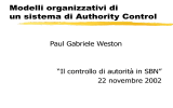 Modelli organizzativi di un sistema di Authority Control - ICCU