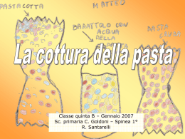 La cottura della pasta - Istituto Comprensivo Spinea 1