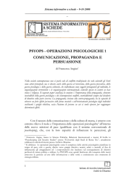 PSYOPS – Operazioni psicologiche 1. Comunicazione, propaganda