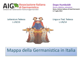 Diapositiva 1 - AIG - Associazione Italiana di Germanistica