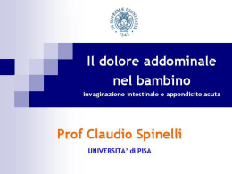 Il dolore addominale nel bambino - Prof. Claudio Spinelli – Chirurgo