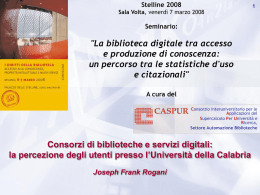 la percezione degli utenti presso l`Università della Calabria