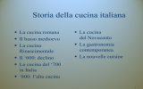 Storia della cucina italiana Prof. Fiorotto