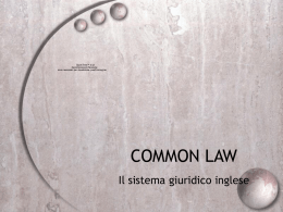 common law - Sezione di Storia del diritto medievale e moderno