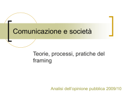 teorie, processi, pratiche del framing