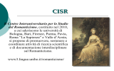 Presentazione CISR - Centro Interuniversitario per lo Studio del