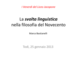 La svolta linguistica nella filosofia del Novecento