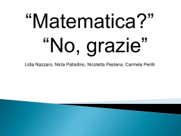 “Matematica?”. “No, grazie”... - Apprendimenti di base per la scuola