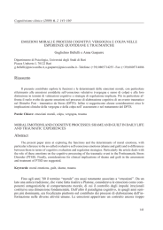 Emozioni morali e processi cognitivi: vergogna e colpa nelle