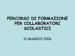 PERCORSO DI FORMAZIONE PER COLLABORATORI SCOLASTICI