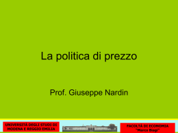 La politica di prezzo - Facoltà di Economia Marco Biagi