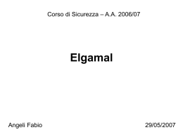 Il Protocollo a chiave pubblica Elgamal