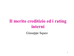 Merito creditizio - Facoltà di Scienze Economiche ed Aziendali