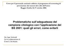 Problematiche sull`inadeguatezza del campione citologico con l