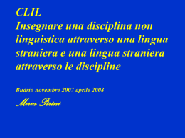 Insegnare una disciplina non linguistica attraverso una lingua