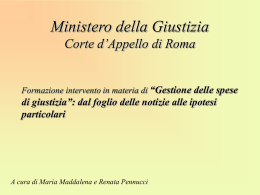 a) del foglio notizie - Corte di Appello di Roma