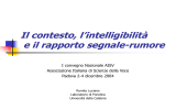 Il contesto e l`intelligibilità la misura dell`intelligibilità e il rapporto