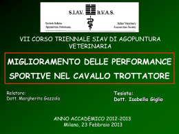 Diapositiva 1 - SIAV Società Italiana di Agopuntura Veterinaria